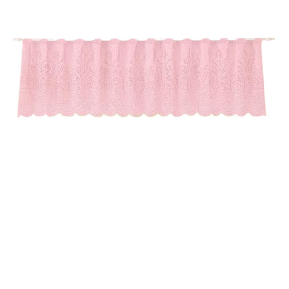 Cortina Renda Cascata Bando Reta Veneza Cozinha -Tulipa Rose