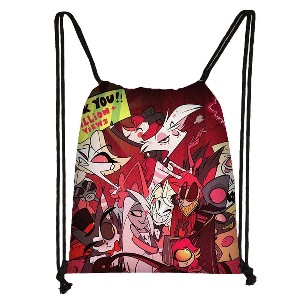Bolsa com cordão Hazbins Hotels Alastors Anime String Swim G