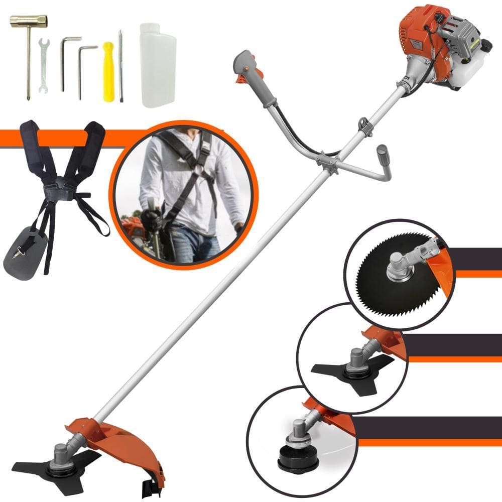 Roçadeira Lateral Tekna RL520ACG2 À Gasolina 2 Tempos 52cc 2HP 13.000rpm 3 Opções de Corte Com Lâmina 3 Pontas + Lâmina 80 Dentes + Carretel Nylon