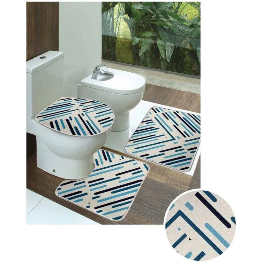 Jogo De Tapetes Para Banheiro C/3 Peças Allegra 1 Jolitex