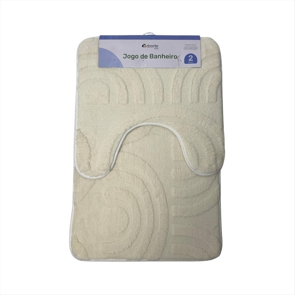 Jogo Tapete Piso Banheiro Absorvente Antiderrapante Box 2Pcs