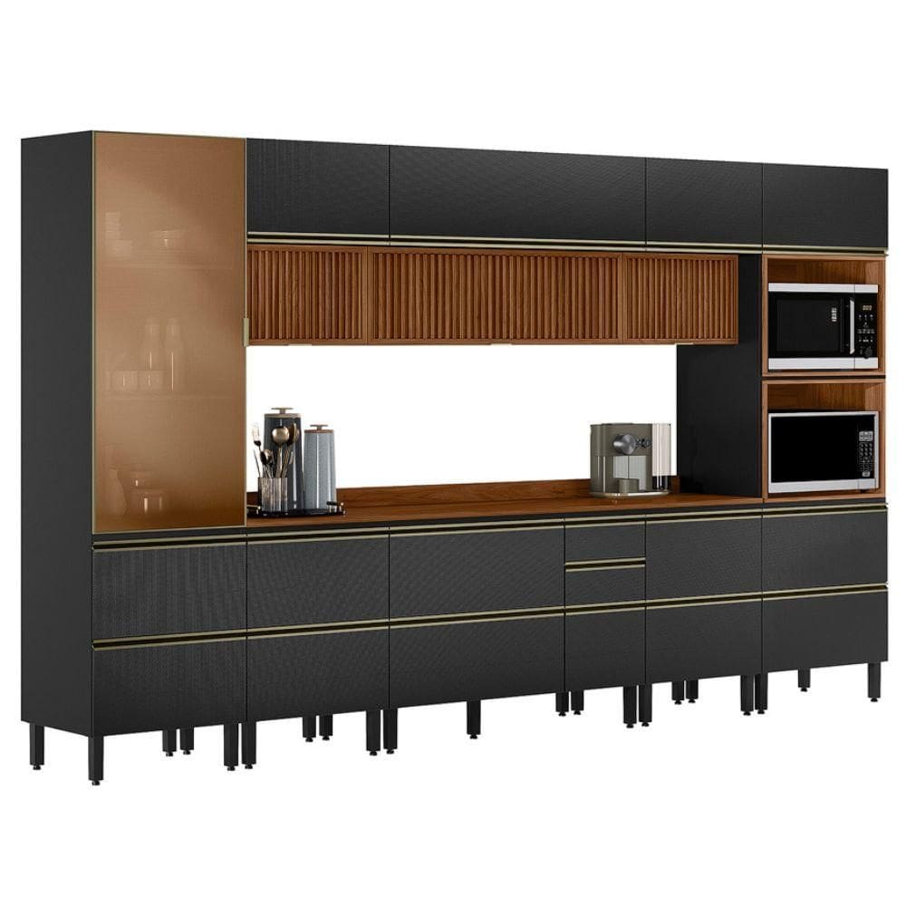 Cozinha Modulada 8 Pecas 370 cm Ripado DP3701 Demartez