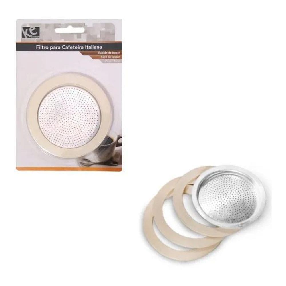 2X Filtro Cafeteira Italiana 6 Xícaras Com Borracha Reposiçã