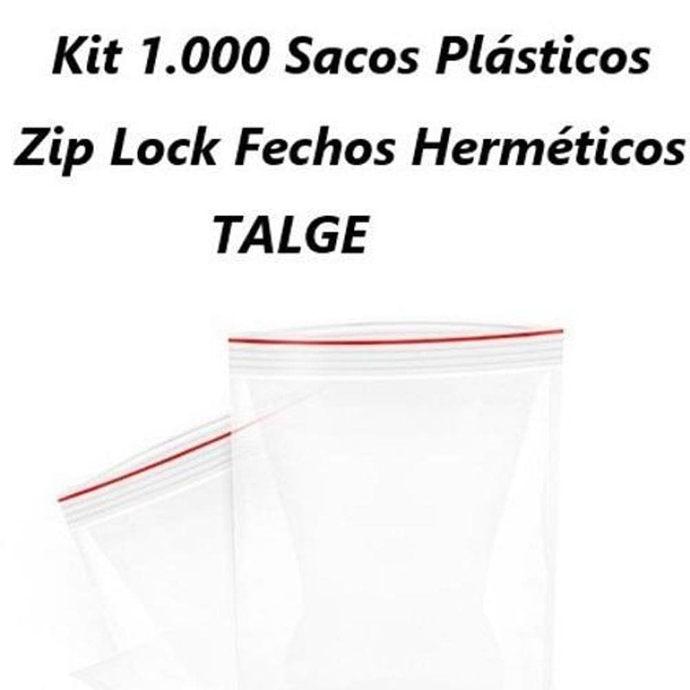 Kit 1.000 Sacos Plásticos Zip Lock Talge - 4X4Cm