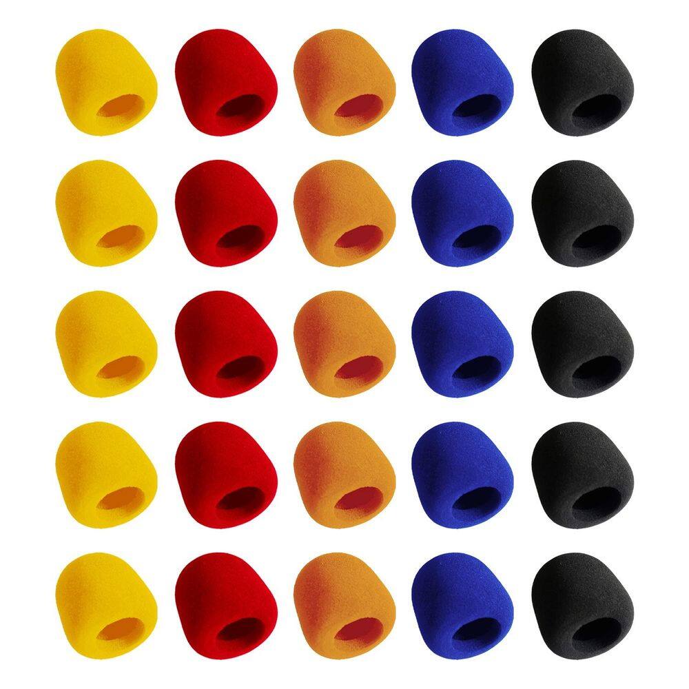 50 Kits com 5 Espumas Coloridas para Microfone (250 Peças)
