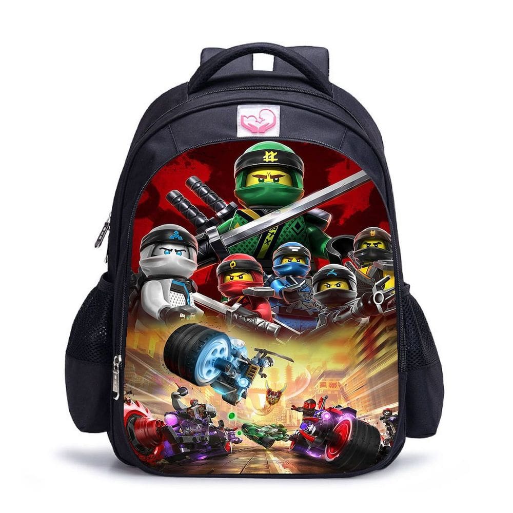 Mochila escolar Ninjagoes Anime para crianças em Oxford 37x17x42cm