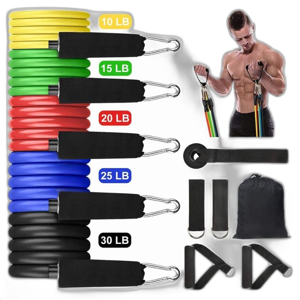 Kit 11 Elásticos Academia Treino Yoga Flexibilidade E