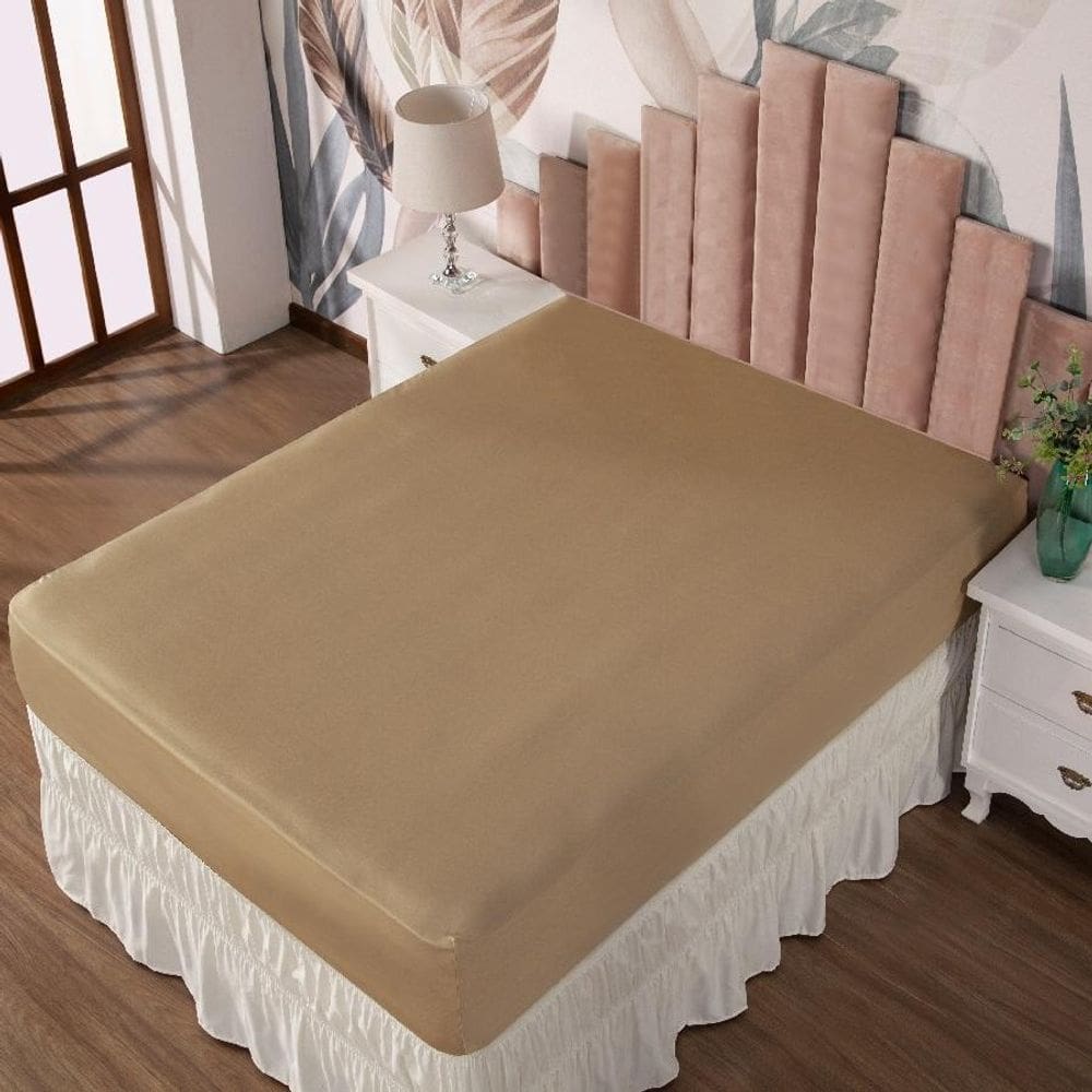 Lençol Queen Com Elástico Prático Malha Lisa 1 Peça