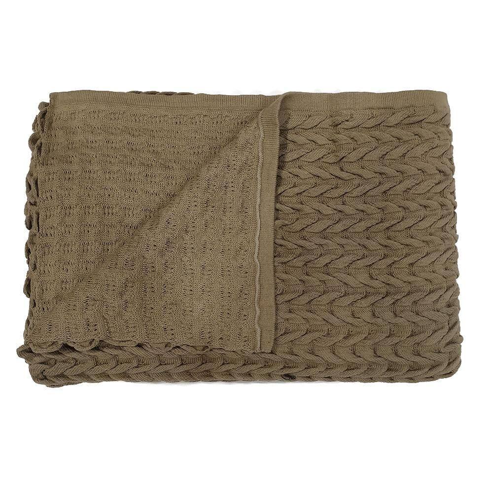 Peseira Decorativa Tricot Relevo 80 X 260 Decortrico Amendoa