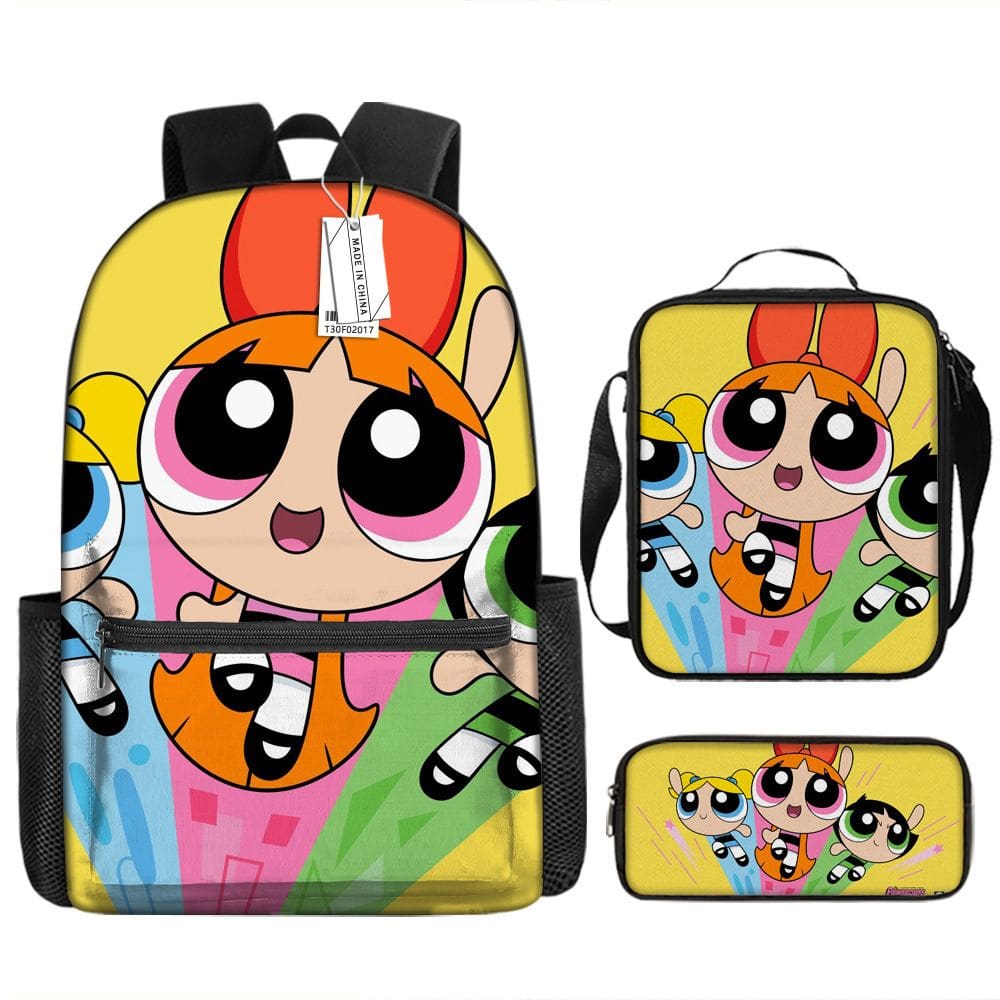 Conjunto de mochilas Powerpuff Girls Blossoms Anime School 3 unidades