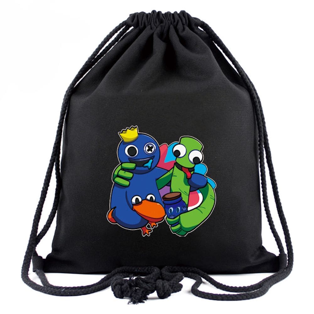 Mochila com cordão Anime Rainbow com impressão 3D para crianças