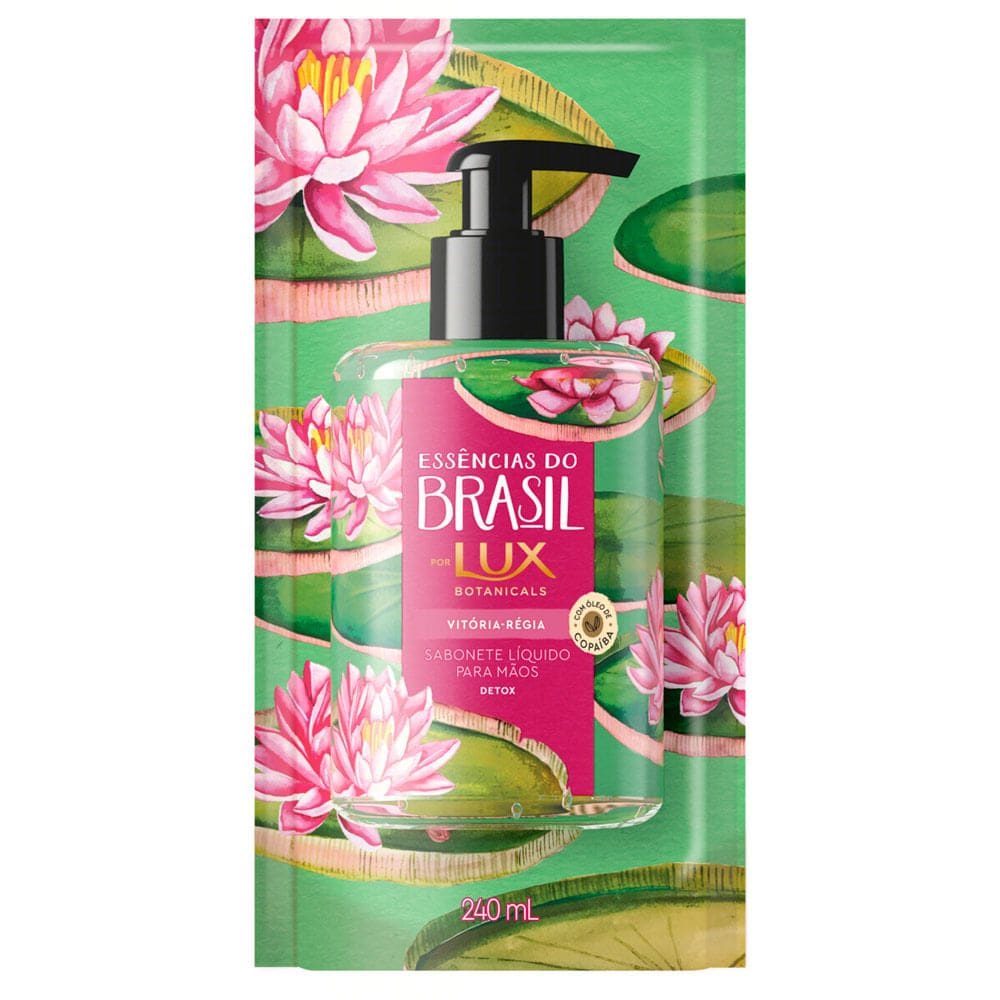 Sabonete Líquido para Mãos Lux Essências do Brasil Vitória Régia Refil 240ml