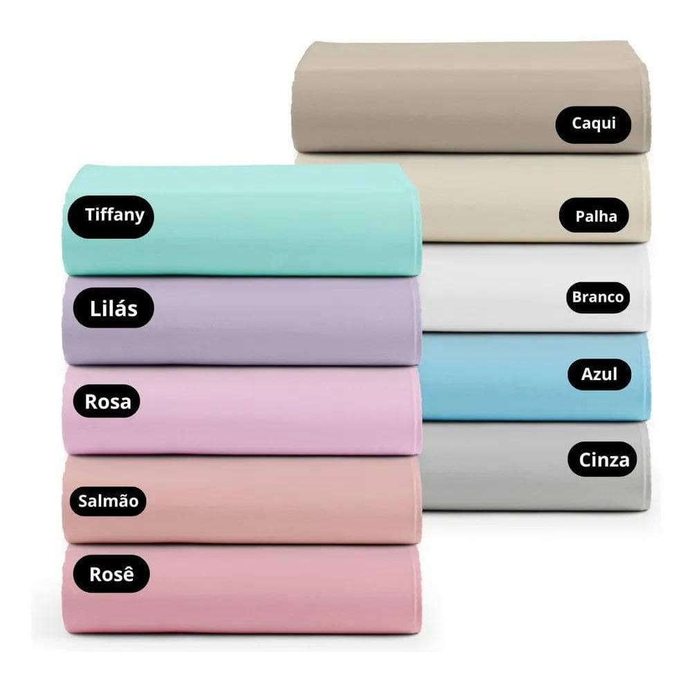 2X Lençol Solteiro Avulso S/Elástico Percal 200 Fios Algodã