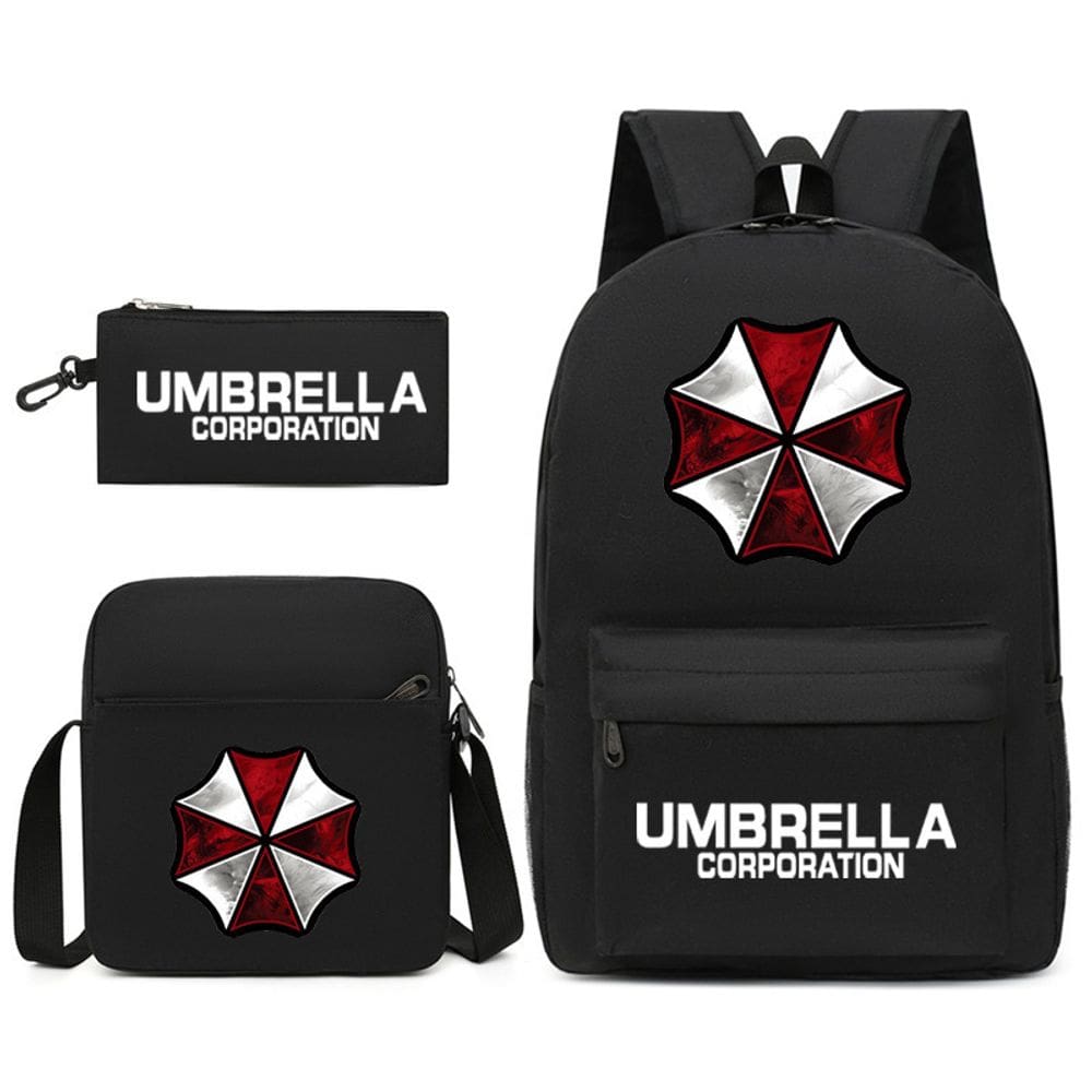 Conjunto de mochilas Resident Evil Umbrella Corporation Anime School