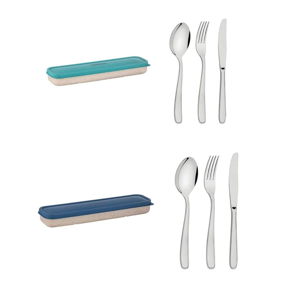 Jogo de Talheres By Me com Estojo Refeições Fora de Casa Compacto Moderno Tramontina