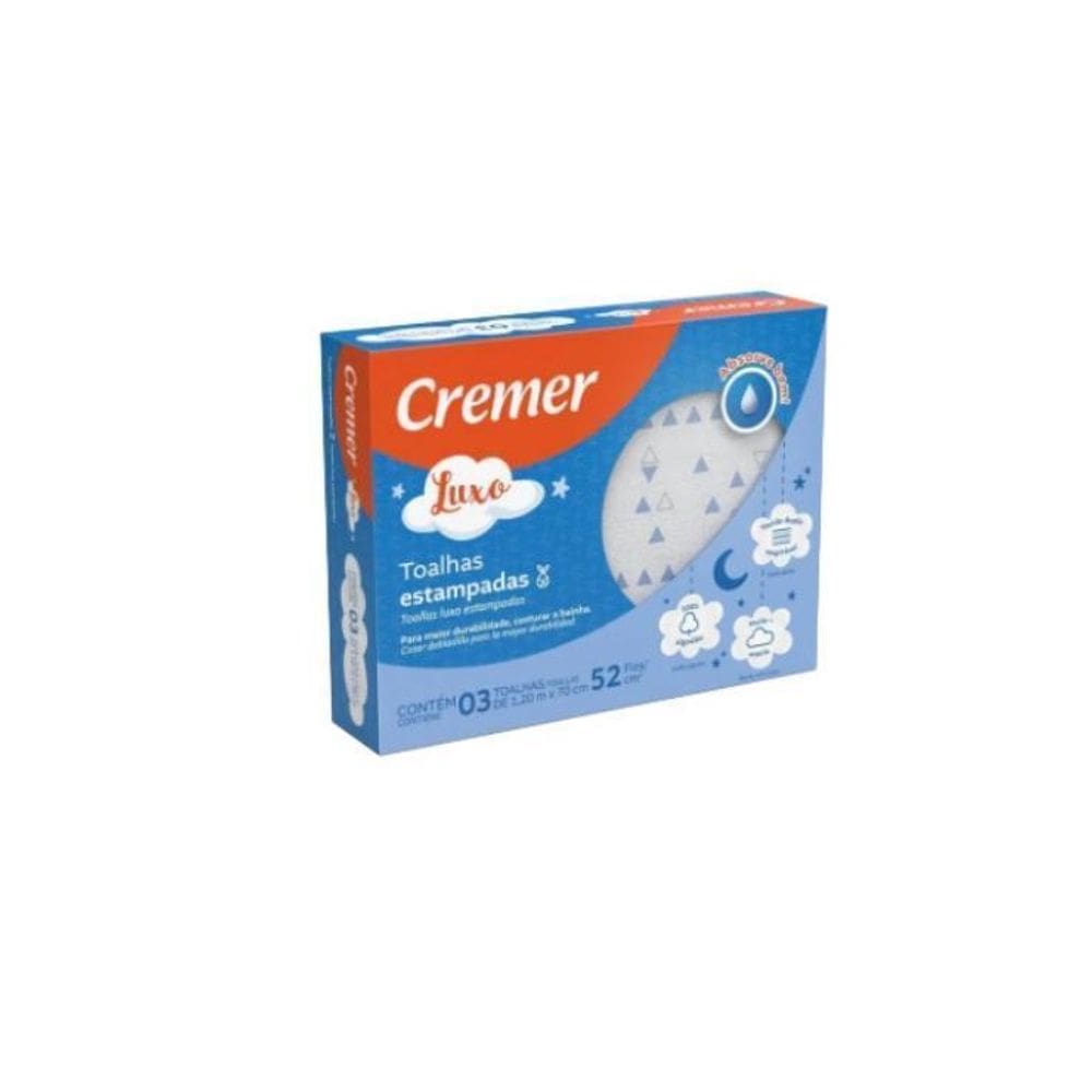 Toalha Fralda Masculino Luxo Estampada 3 Unidades - Cremer