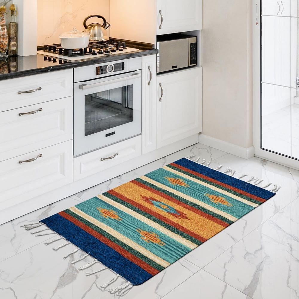 1 Tapete Cozinha Kilim  Algodão Absorvente 60X90 M03