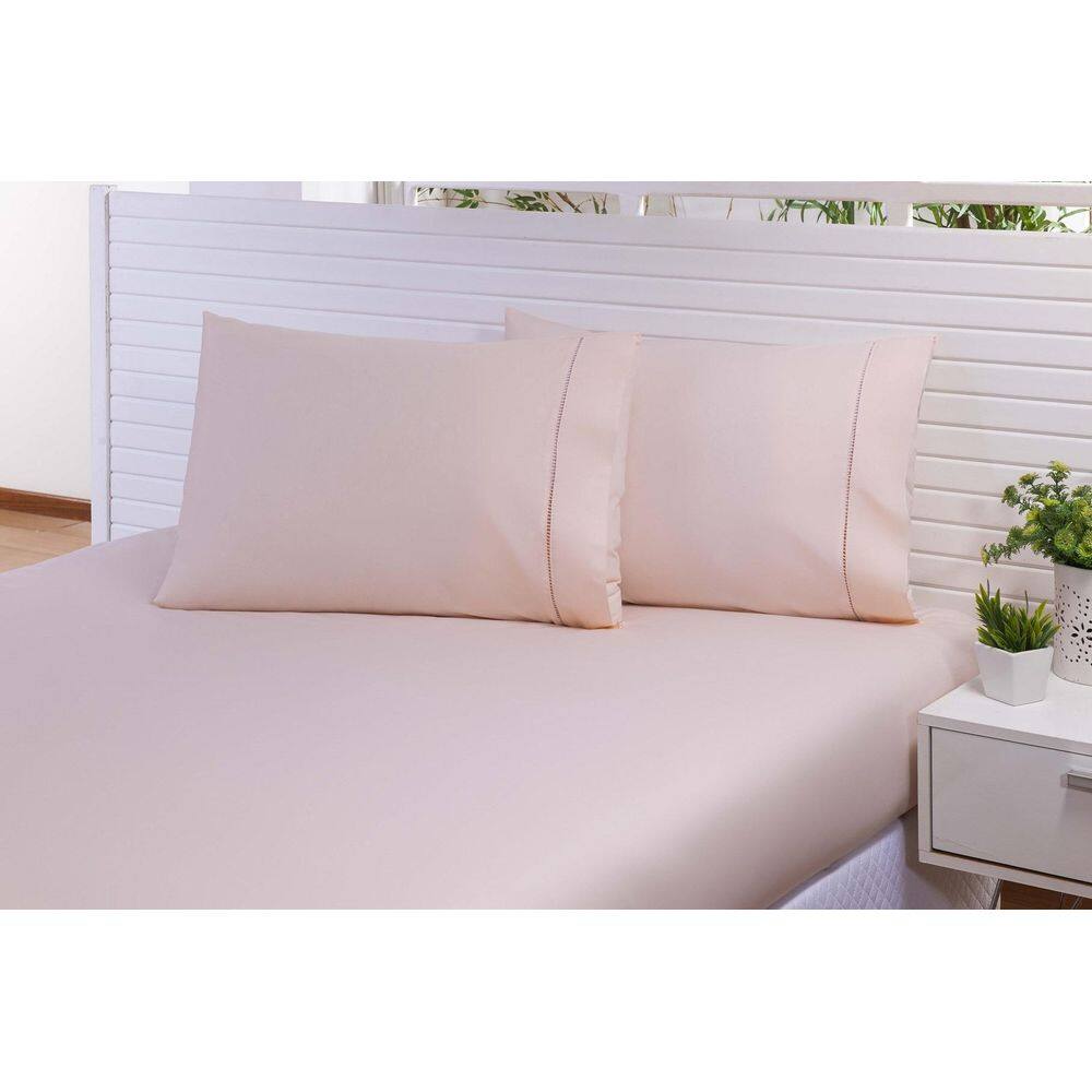 Kit 02 Fronhas 70X50Cm Percal 100% Algodo 230 Fios Salmon