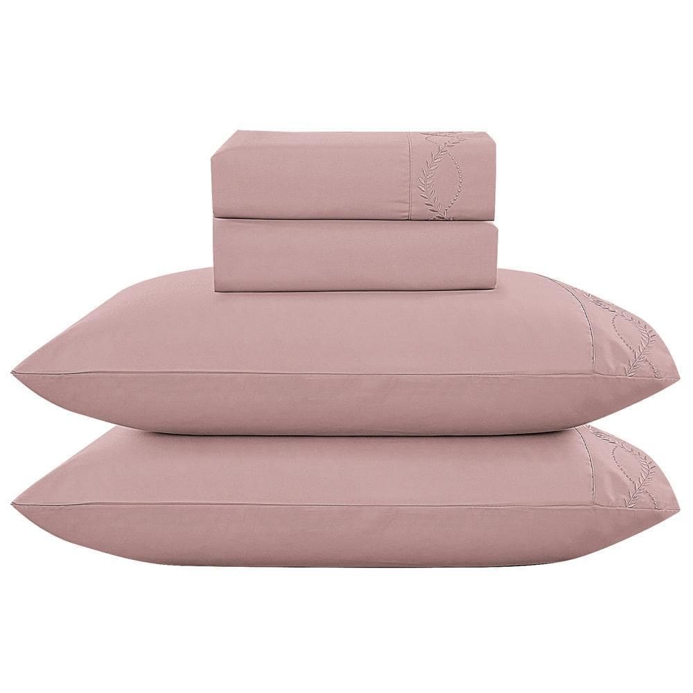 Jogo Cama Lençol Merit Casal Padrão Bordado Coroa Louros