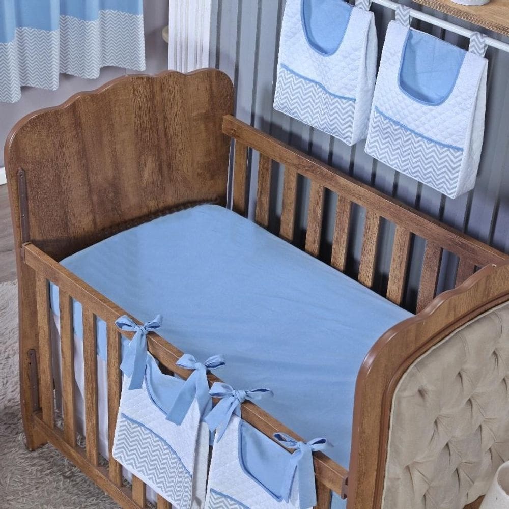 Lençol Berço Americano Elástico Percal Algodão Liso Menino