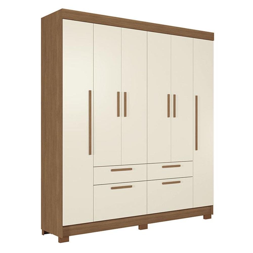 Guarda Roupa Casal 6 Portas Guarapuava Jatobá Areia - Santos Andirá