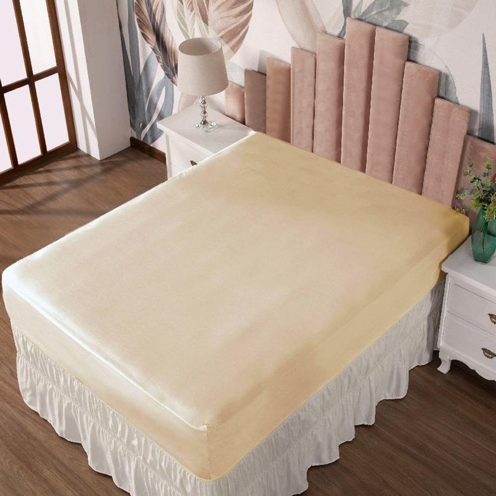 Lençol Queen Com Elástico Prático Malha Lisa 1 Peça