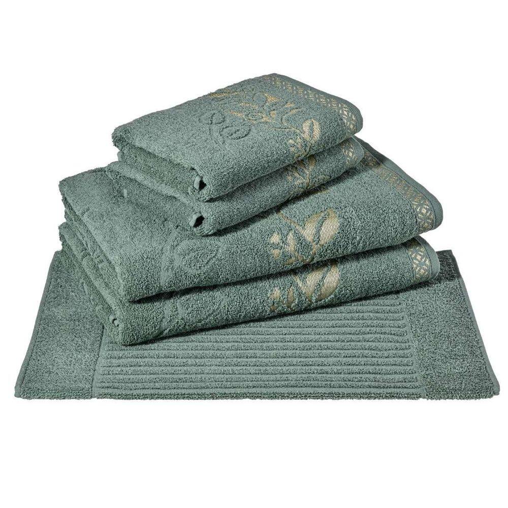 Jogo Banho Gigante 05 Peças Cavhome Algodão Lyon Verde Cana