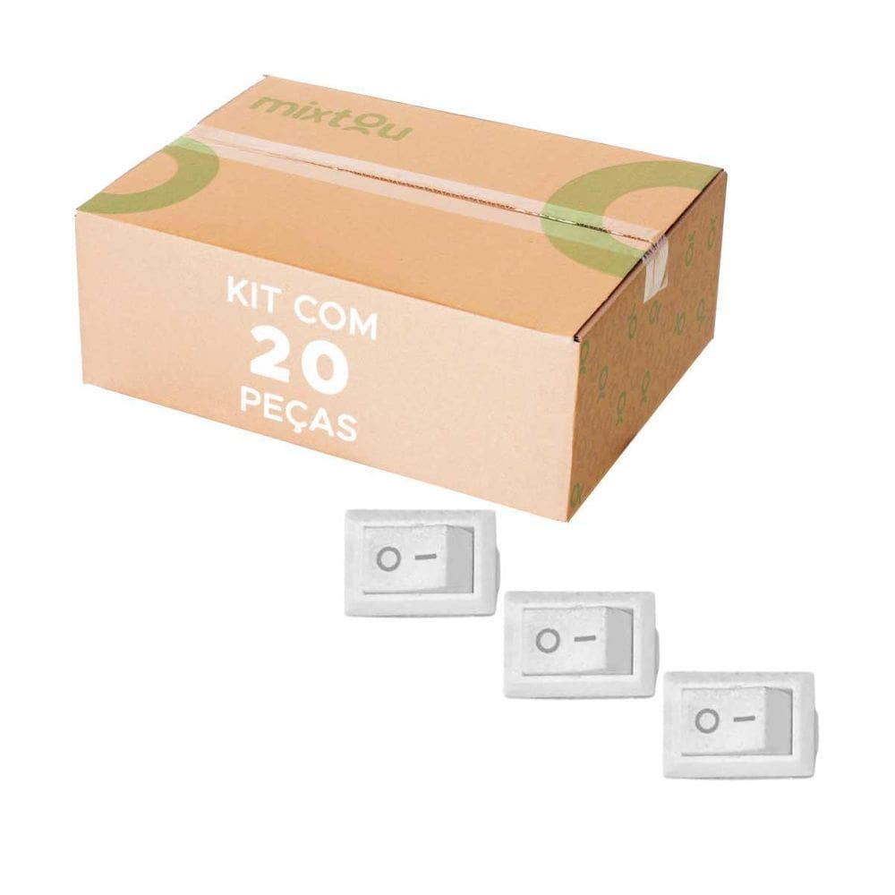 20X Mini Chave Gangorra 2 Posições 3 Pinos - Branco