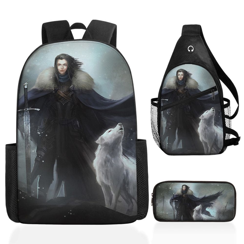Conjunto de mochilas escolares Arya Stark Games Of Thrones, 3 unidades