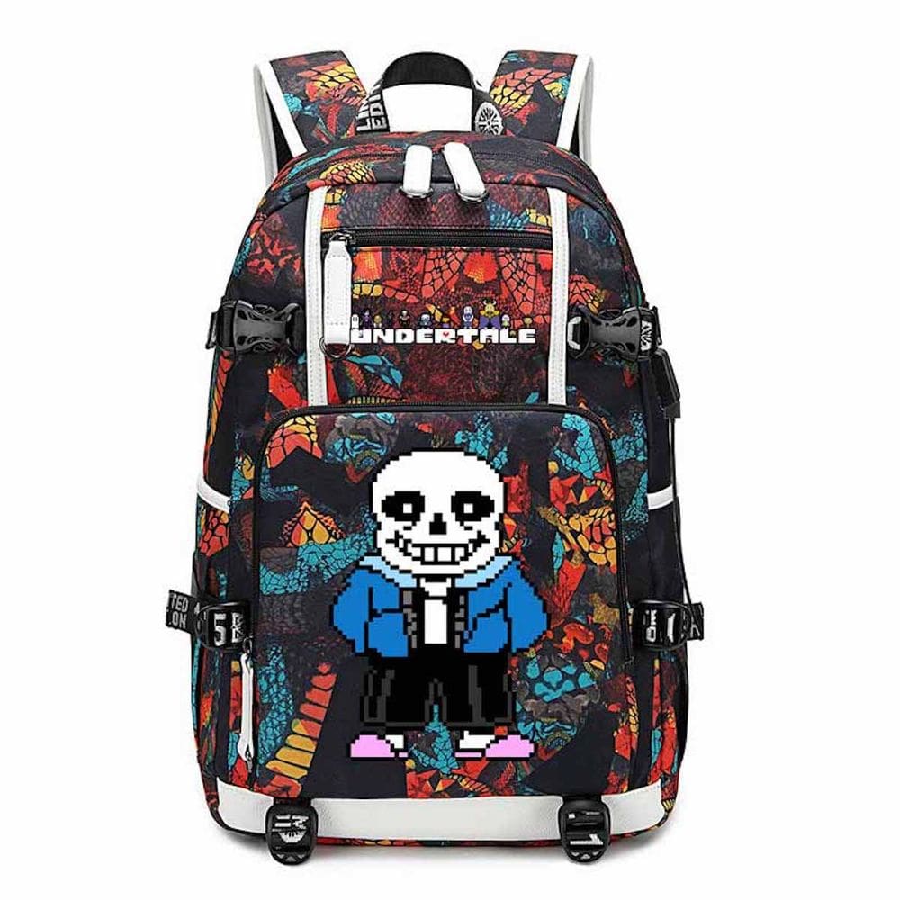 Mochila Undertales Sans Cartoon Kids School 30x15x47cm