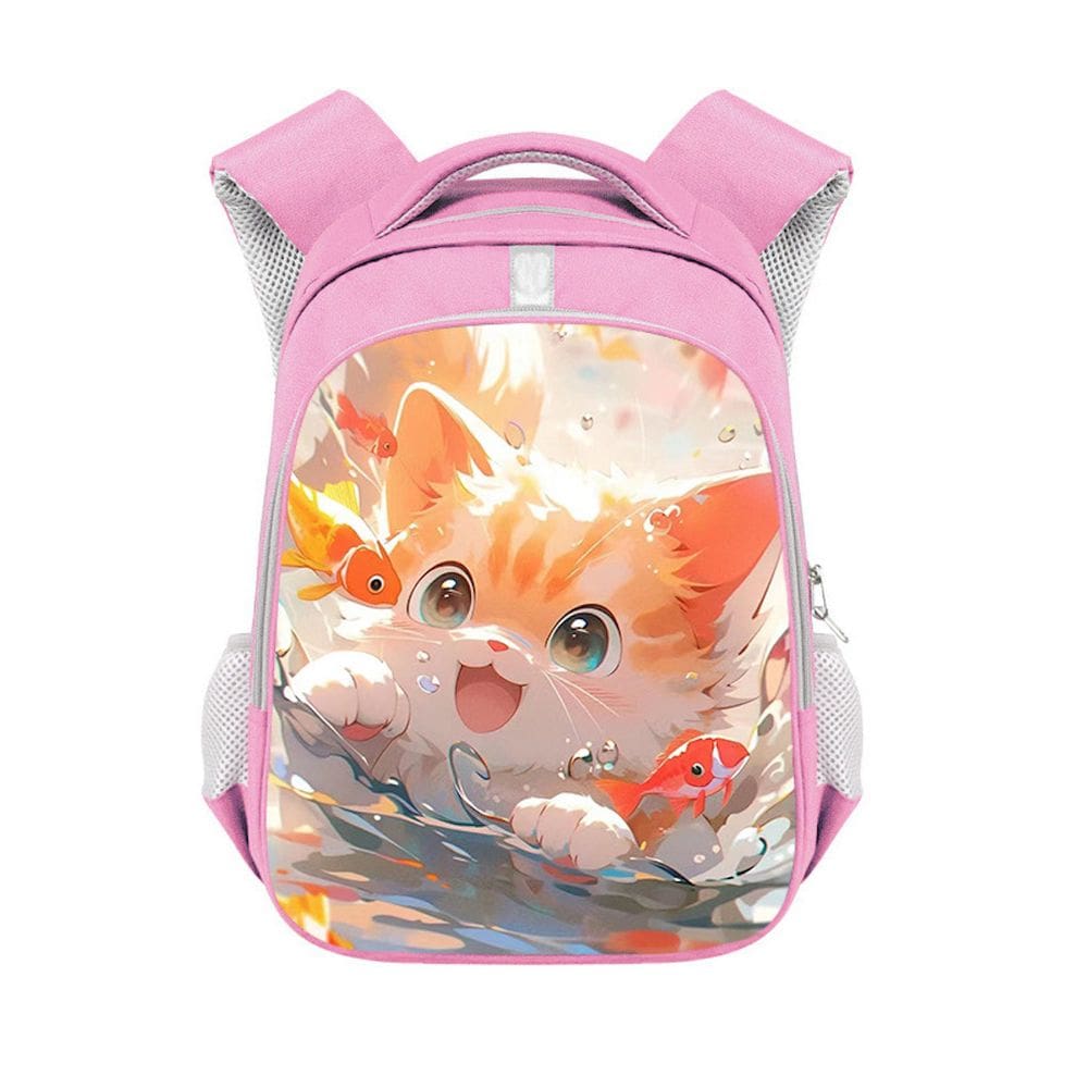Mochila Cartoon Cats Kids School Anime 26x13x36cm Terylene