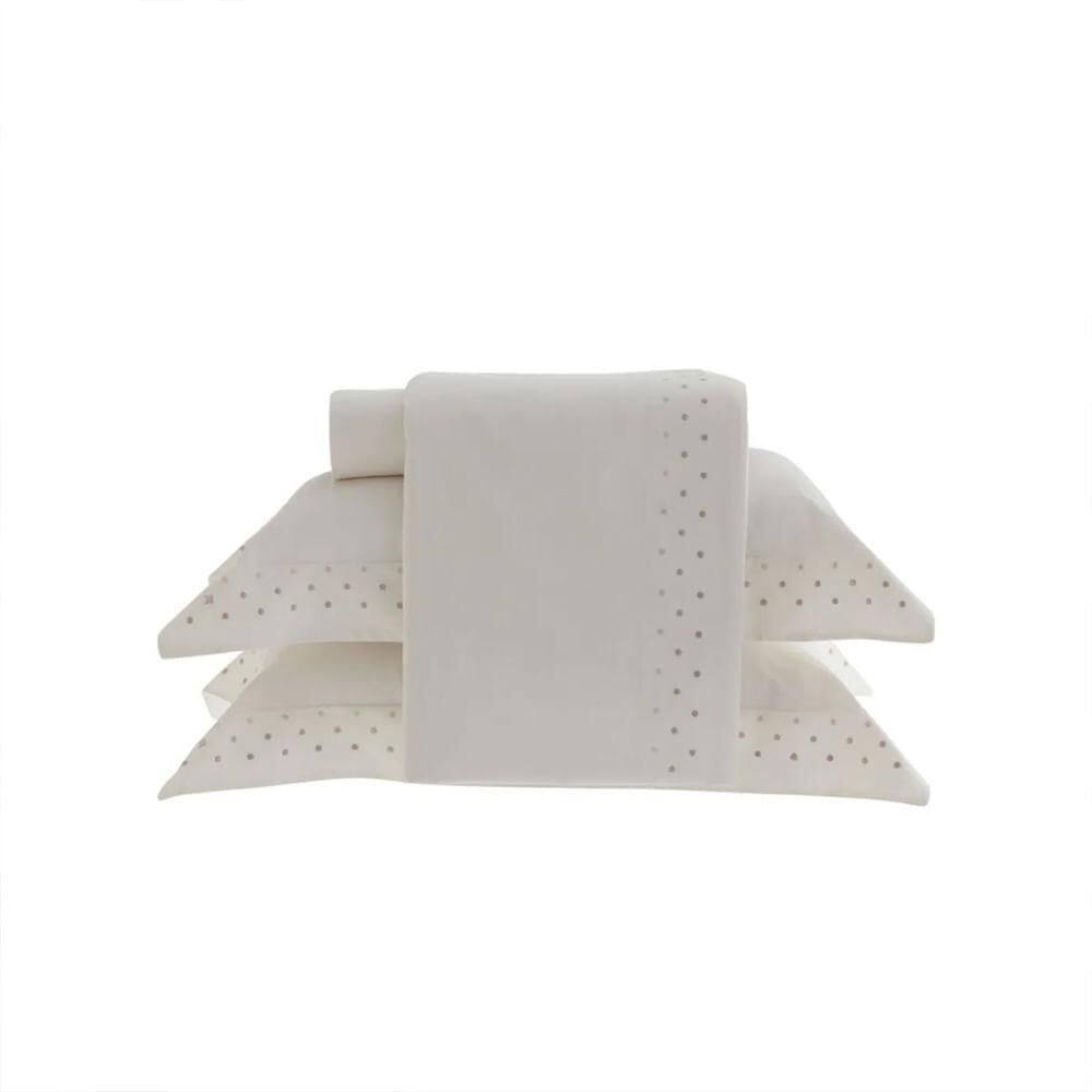 Jogo De Cama Queen Polinesy - Kacyumara Off White / Parisis