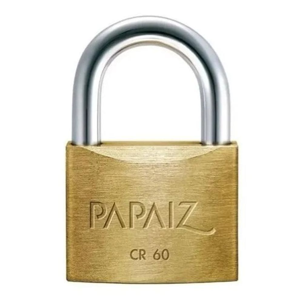 2X Cadeado Em Latão De Cr60 Com 2 Chaves Linha Clássica Papa