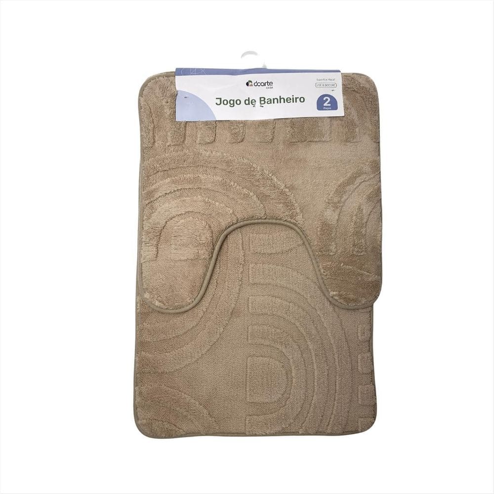 Jogo Tapete Piso Banheiro Absorvente Antiderrapante Box 2Pcs