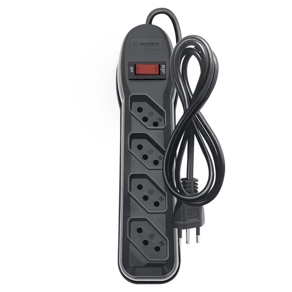 Filtro De Linha Circuit Breaker 4 Tomadas Pp 3x0,75 1m Preto