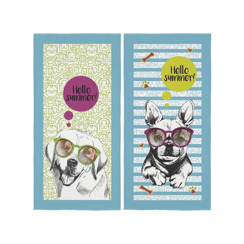 Kit 2 Toalhas Banho Summer Pets Aveludada Toque Macio Lepper