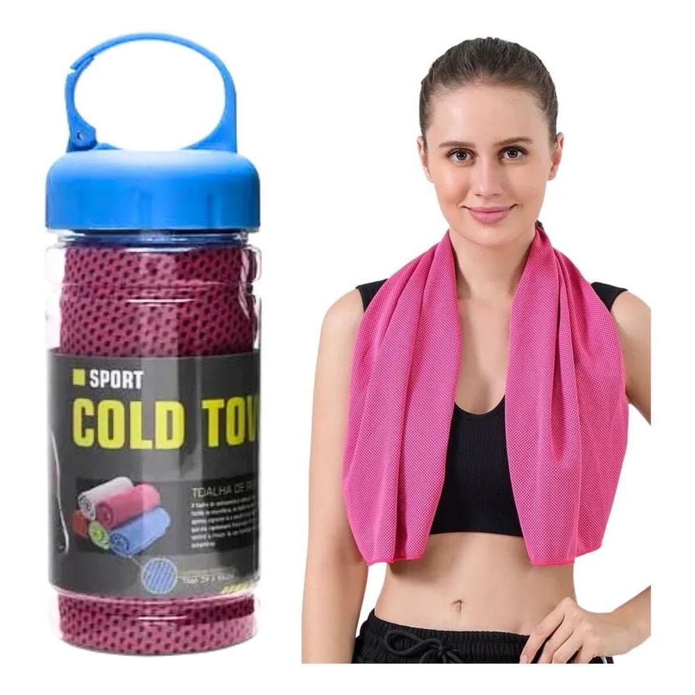 2X Toalha Rosto Microfibra Refrescante Seca Rapido Fit Acade