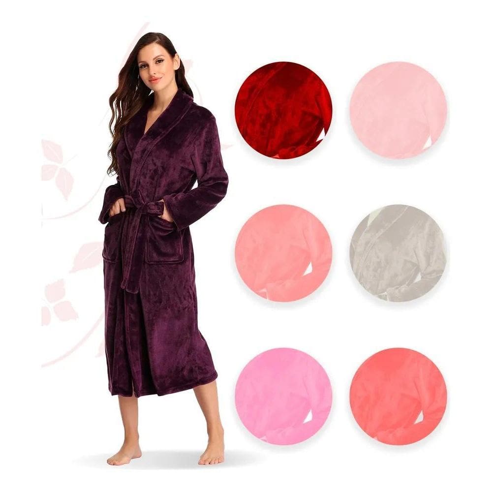 2X Roupão Microfibra Feminino Adulto Com Bolso Frio Inverno