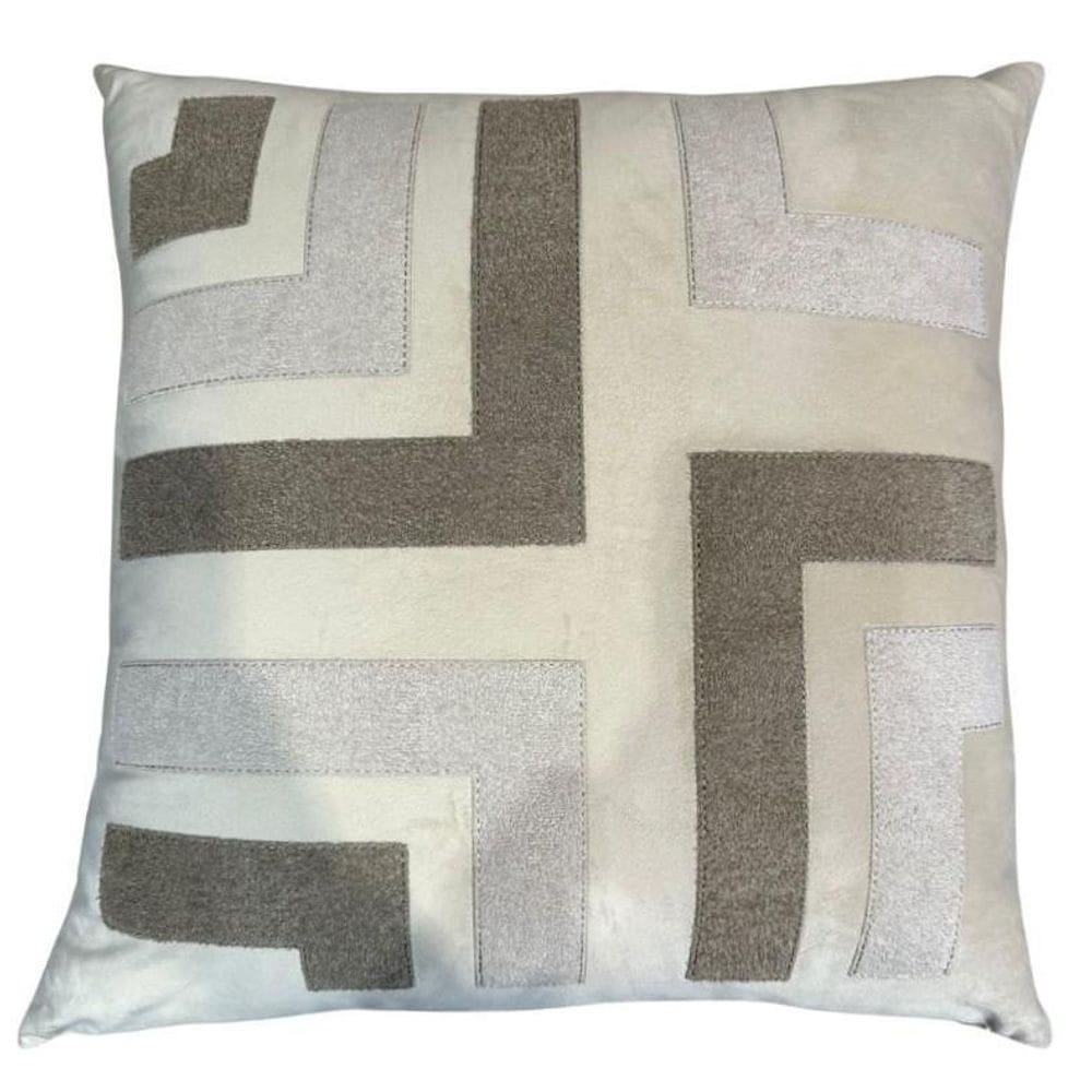 Almofada 50X50 Em Vel Of C/Aplic. Bucle Camurca E Of