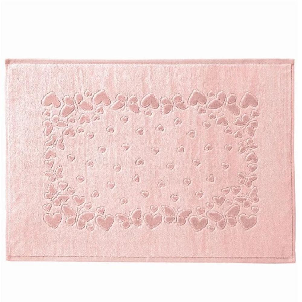 Toalha Piso Romance 70X50Cm Rose Dohler