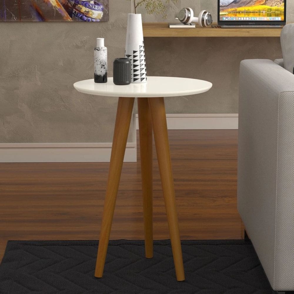 Mesa Lateral 4601 Pés Palito Sala Off White