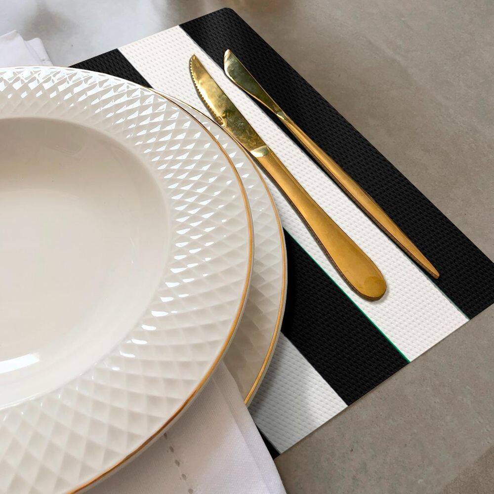 4 Jogo Americano Navy Alto Padrão Impermeável Pvc Br Pt