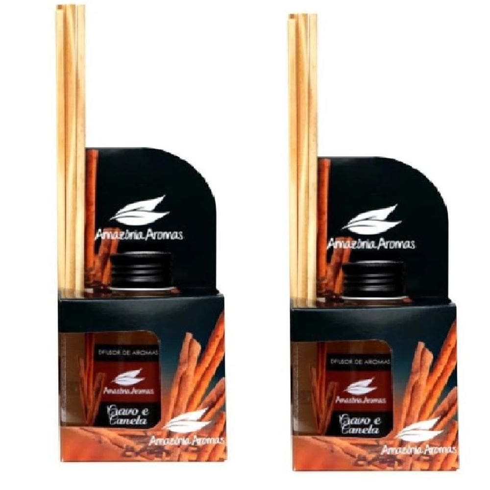 Difusor De Varetas Cravo E Canela Amazônia Aromas Kit C/2