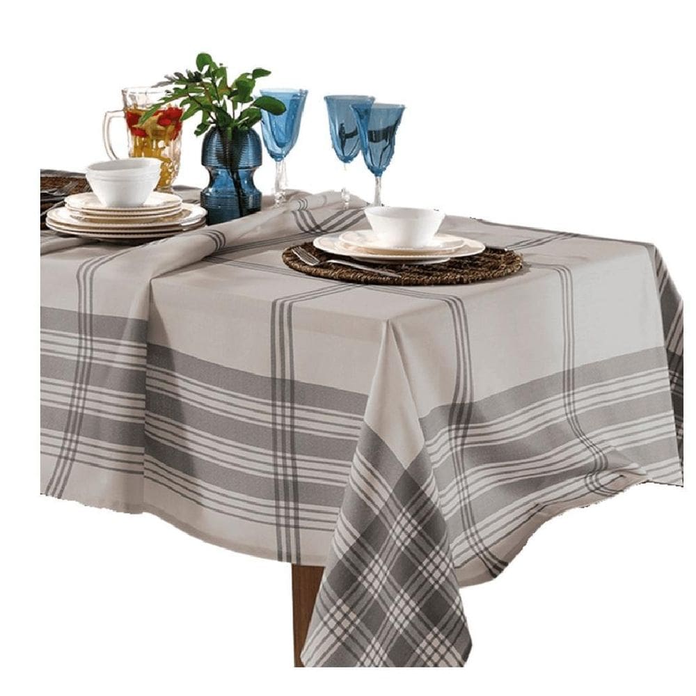 Toalha Mesa Retangular 160X270Cm Renova Luna Cinza Dohler