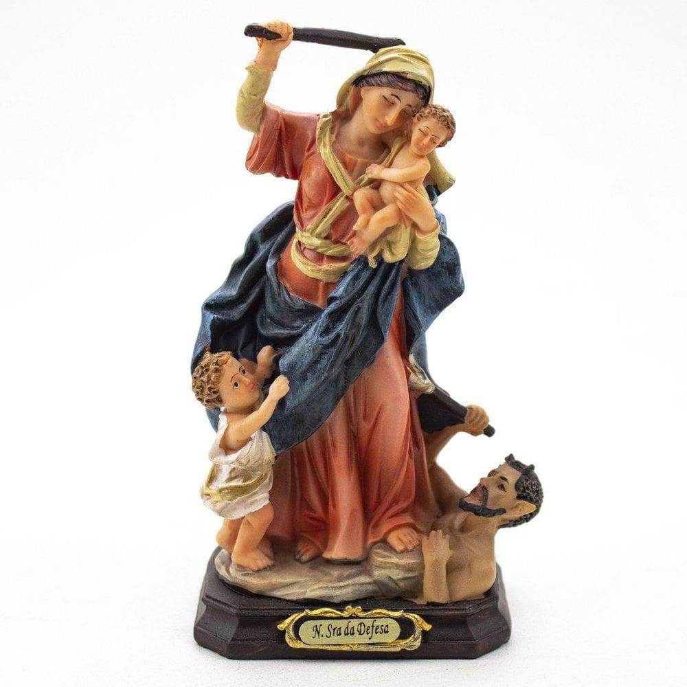 Imagem Nossa Senhora Da Defesa Importada Resina 13 Cm