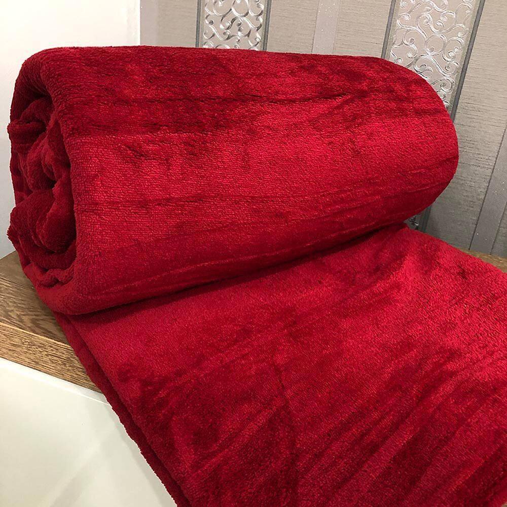 Cobertor Manta Aconchego King Ultrasoft Dupla Face Vermelho