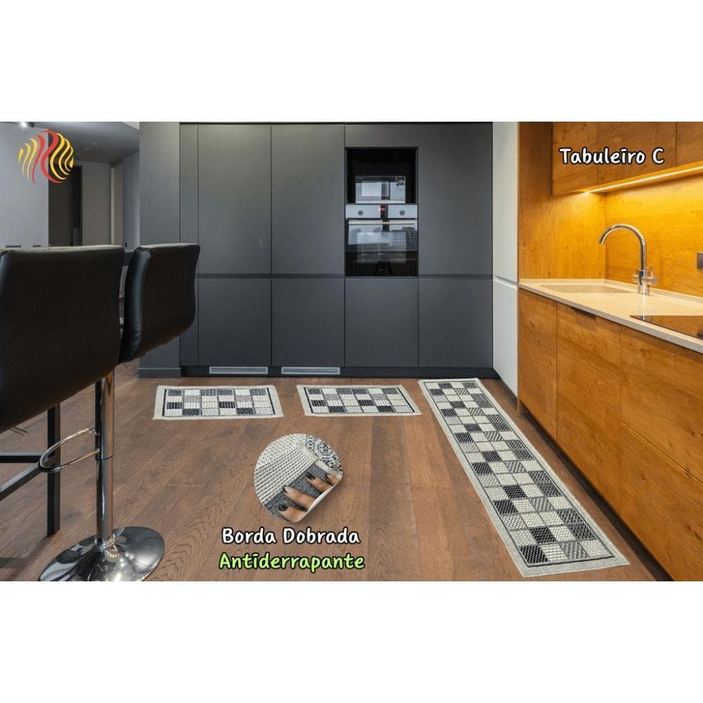 Jogo De Cozinha Lorena Sisal Look Tabuleiro C Kit 3 Pecas