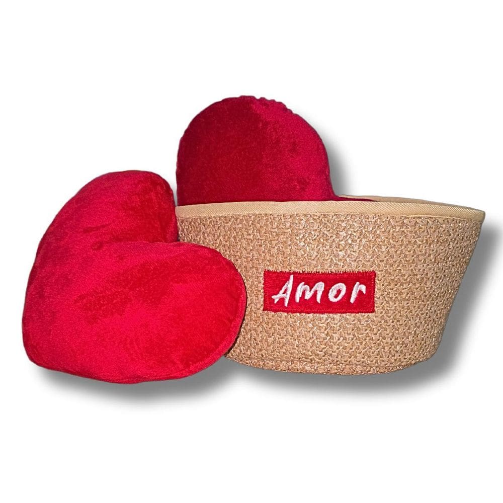 Almofadas De Pelucia Coração Com Cesta Amor Vermelho