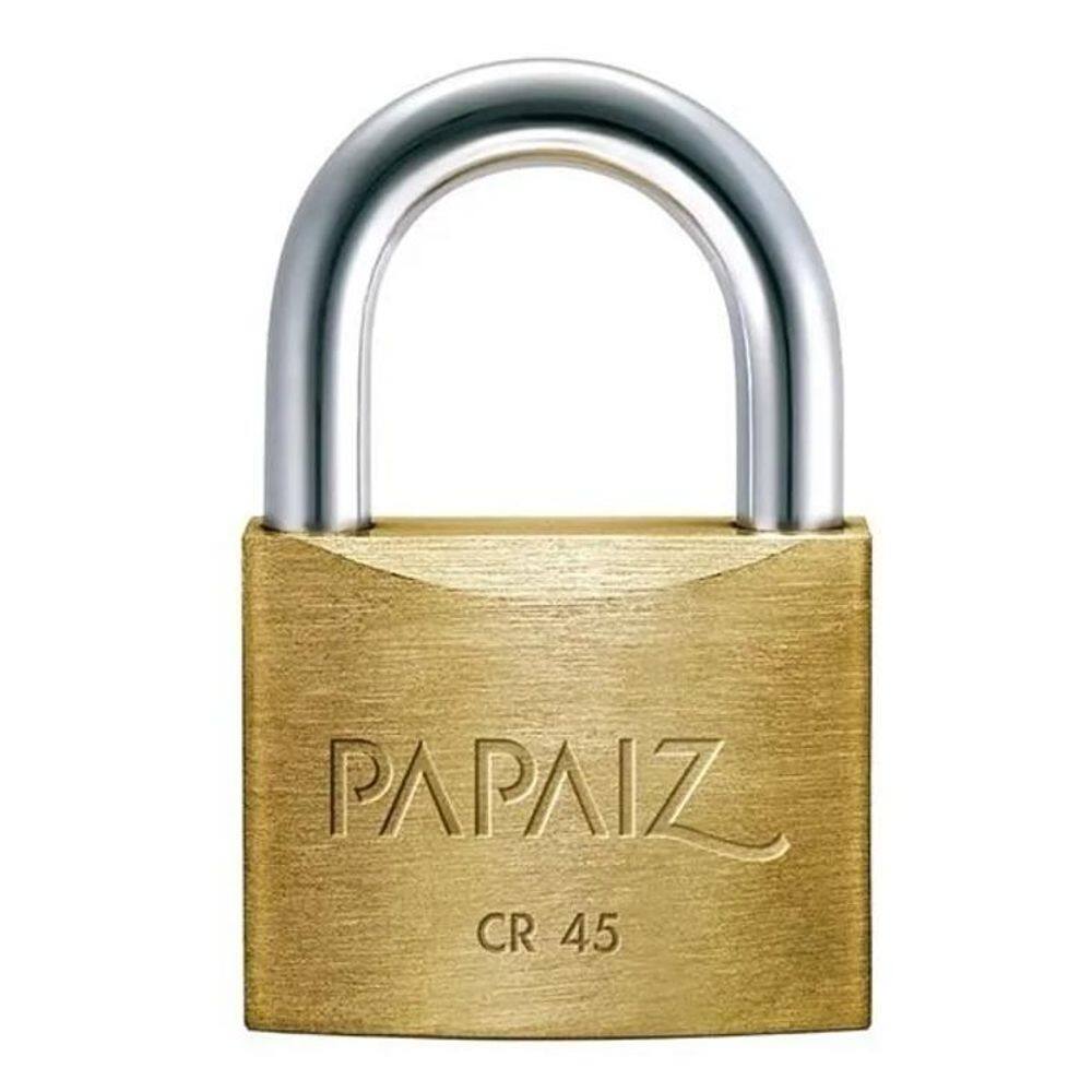 2X Cadeado Papaiz Grande Cr 45Mm Latão Maciço 2 Chaves Cor D