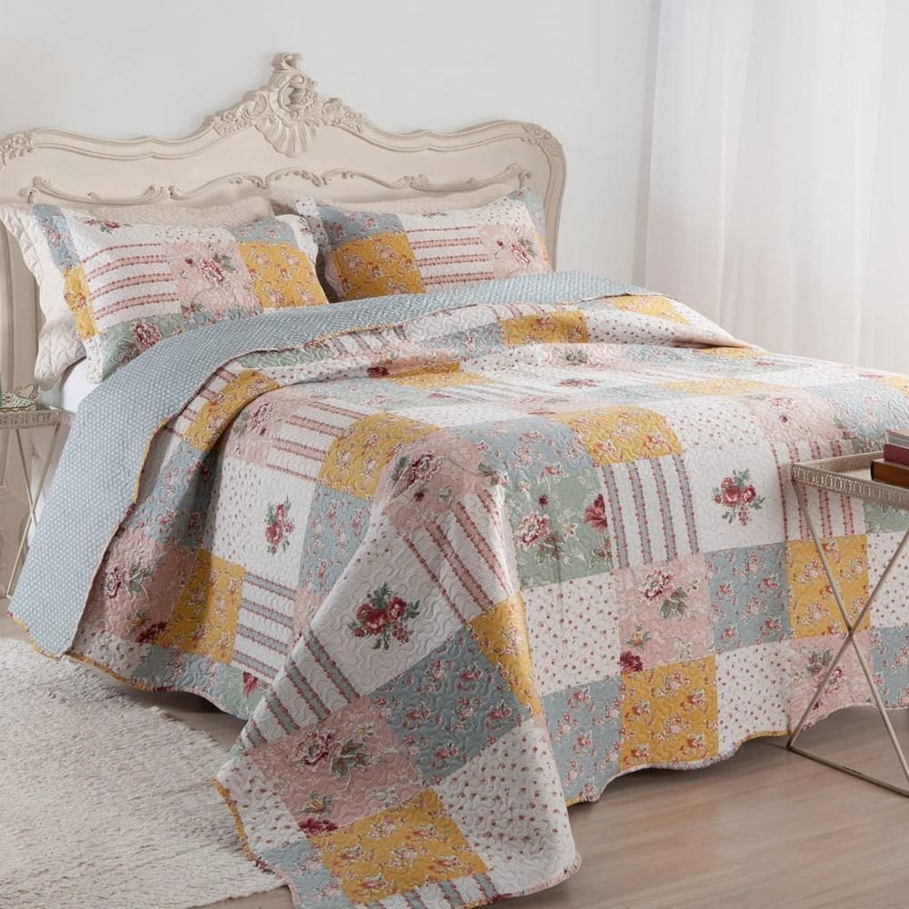 Kit Cobre Leito Colcha Queen Boutex Dupla Face - Holanda